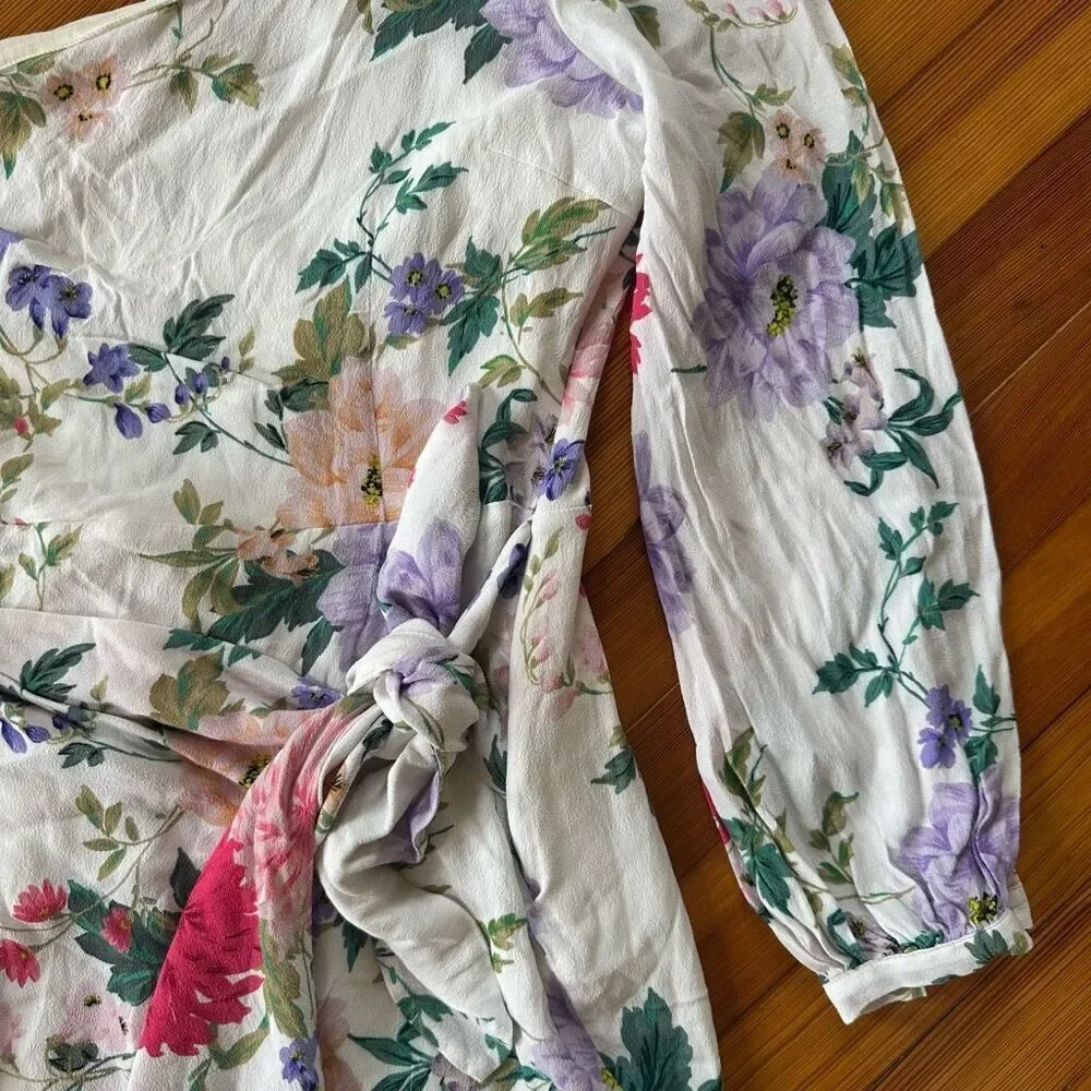 Yumi Kim Revolve NWT Studio 54 Mini Dress One Sleeve Komodo Ivory Floral Size S - Picture 4 of 6